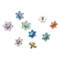 14g 1.2mm thread Opal Flower Top - Body Clickers Body Jewelry