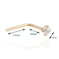 14K Nose piercing 2mm CZ