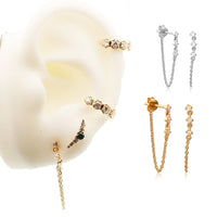 925 Sterling Silver Earrings chain wrap - Body Clickers Body Jewelry