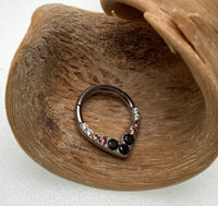 Titanium CZ Heart point Clicker - 16g
