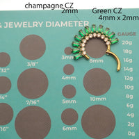 Super Nova CZ Titanium Clicker 16g - 8mm - Body Clickers Body Jewelry