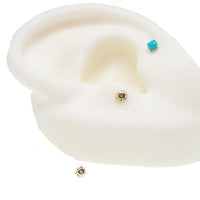 14k Sun top / Titanium Flatback Push fit Piercing - Body Clickers Body Jewelry