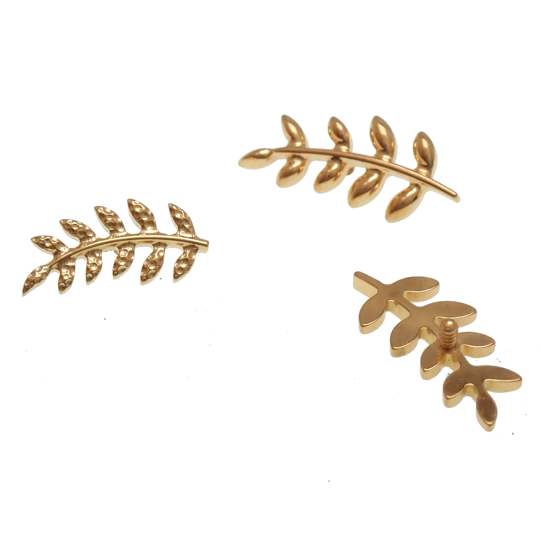 Titanium PVD Gold Leaf flatback helix piercing