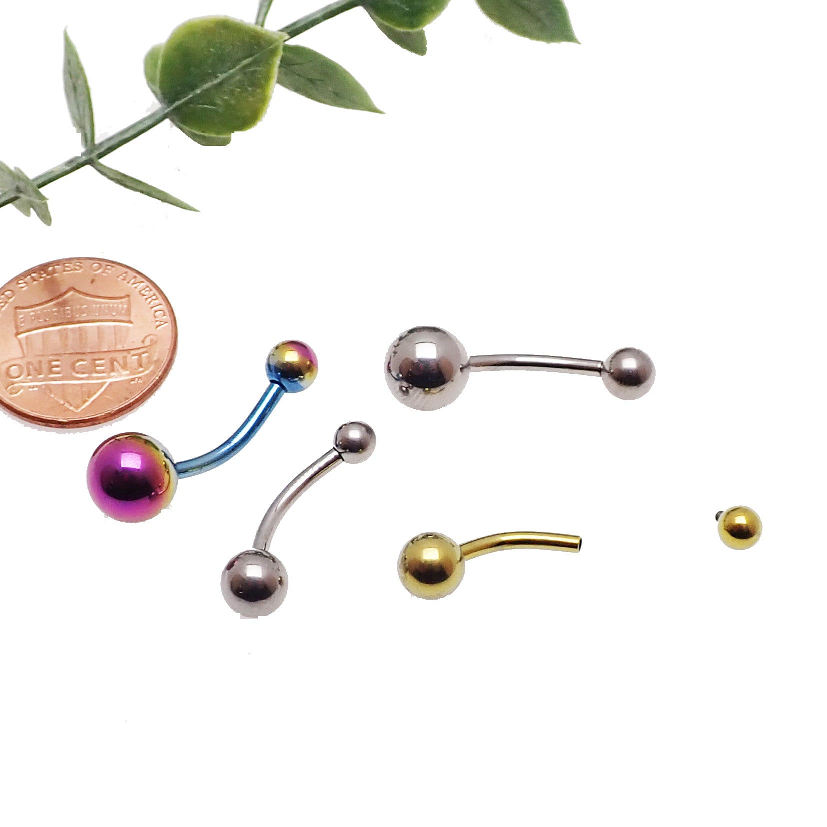 14G Basic Titanium Belly Curve - Body Clickers Body Jewelry