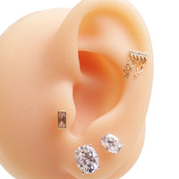 Moissanite Oval sterling Silver Earrings with Certicate