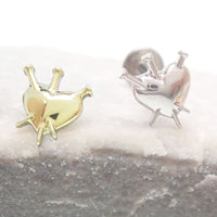 Nailed Heart Titanium Flatback Piercing - Body Clickers Body Jewelry