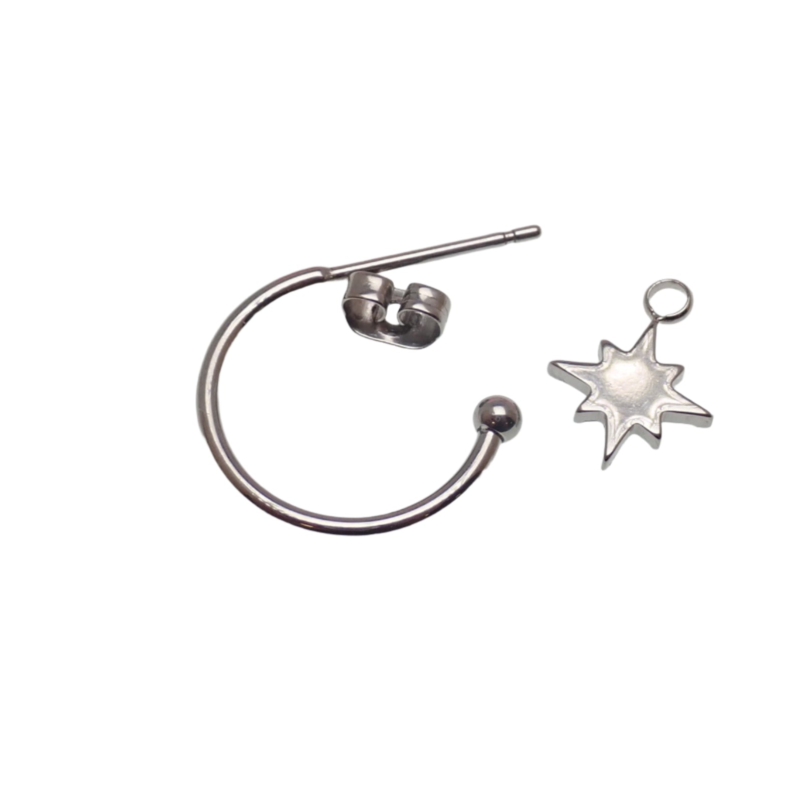 Titanium Hoop earrings and charms 20g - Body Clickers Body Jewelry