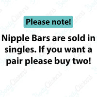 Pair Natural Stone Nipple Piercings Titanium 14g - Body Clickers Body Jewelry
