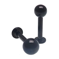 Black PVD Titanium Flatback Lip Ring 14g - Body Clickers Body Jewelry