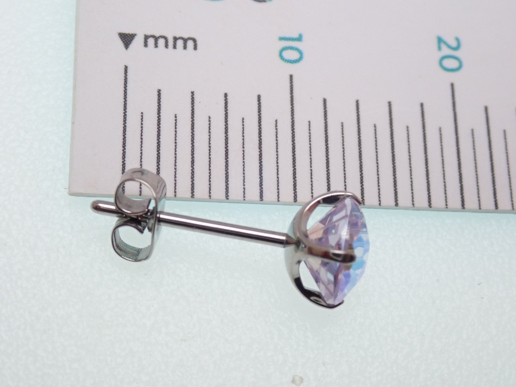 CZ Mermaid Blue Titanium Earrings Pair - Body Clickers Body Jewelry