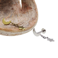 Moon star Dangle helix piercing 14g, 16g, 18g - Body Clickers Body Jewelry