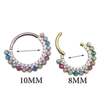 Pastel Multi Color Opals & CZ Titanium Clicker 16g