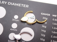 16g Natural Stone Garnet Titanium Clicker - Body Clickers Body Jewelry