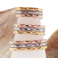 Hammered Trio metal Stacked Clicker 16g, - Body Clickers Body Jewelry