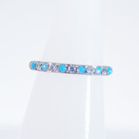 16g titanium hinged opal and CZ clicker hoop 8,10,12mm - Body Clickers Body Jewelry