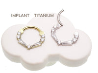 16g Taper Baguette Clear Titanium Clicker - Body Clickers Body Jewelry