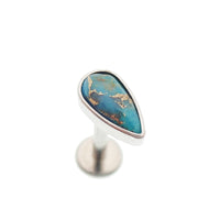 Copper Turquoise Flatback Piercing 18g, 16g, 14g - Body Clickers Body Jewelry