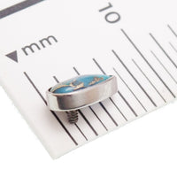 Copper Turquoise Flatback Piercing 18g, 16g, 14g - Body Clickers Body Jewelry