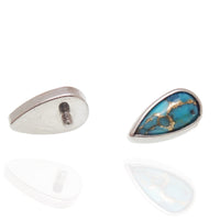 Copper Turquoise Flatback Piercing 18g, 16g, 14g - Body Clickers Body Jewelry