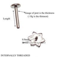 Flower Fire opals flatback piercing