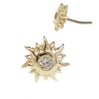 14k Sun top / Titanium Flatback Push fit Piercing - Body Clickers Body Jewelry