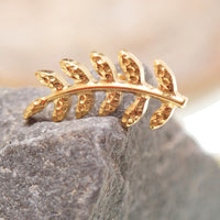 Titanium PVD Gold Leaf flatback helix piercing