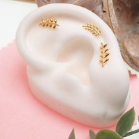 Titanium PVD Gold Leaf flatback helix piercing