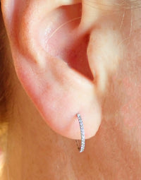 Titanium simple CZ Hoop Earrings - Body Clickers Body Jewelry