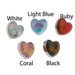 Jelly opal Heart Titanium with Flatback 18g, 16g, 14g