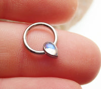 16g Natural Stone Moonstone titanium Clicker