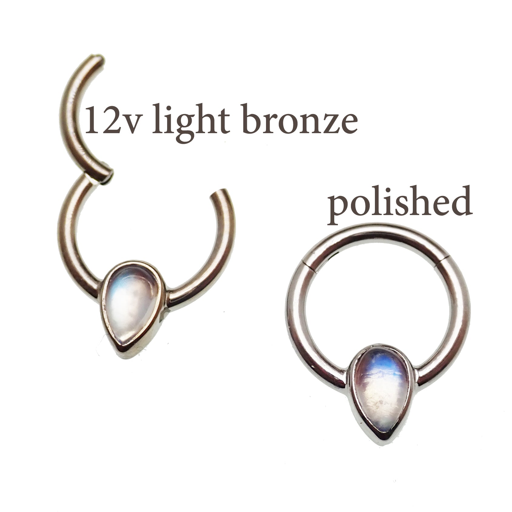 16g Natural Stone Moonstone titanium Clicker