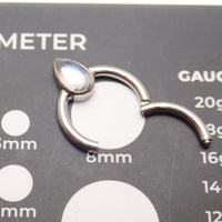 16g Natural Stone Moonstone titanium Clicker