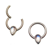 16g Natural Stone Moonstone titanium Clicker