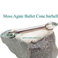 Moss Agate Dragon Egg barbell Piercing 14g,12g