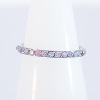 16g titanium hinged opal and CZ clicker hoop 8,10,12mm - Body Clickers Body Jewelry