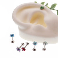 Flower Fire Opal Flat Back 14g, 16g, 18g - Body Clickers Body Jewelry