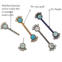 Cute Paw Push Fit Threadless Titanium Nipple  14g