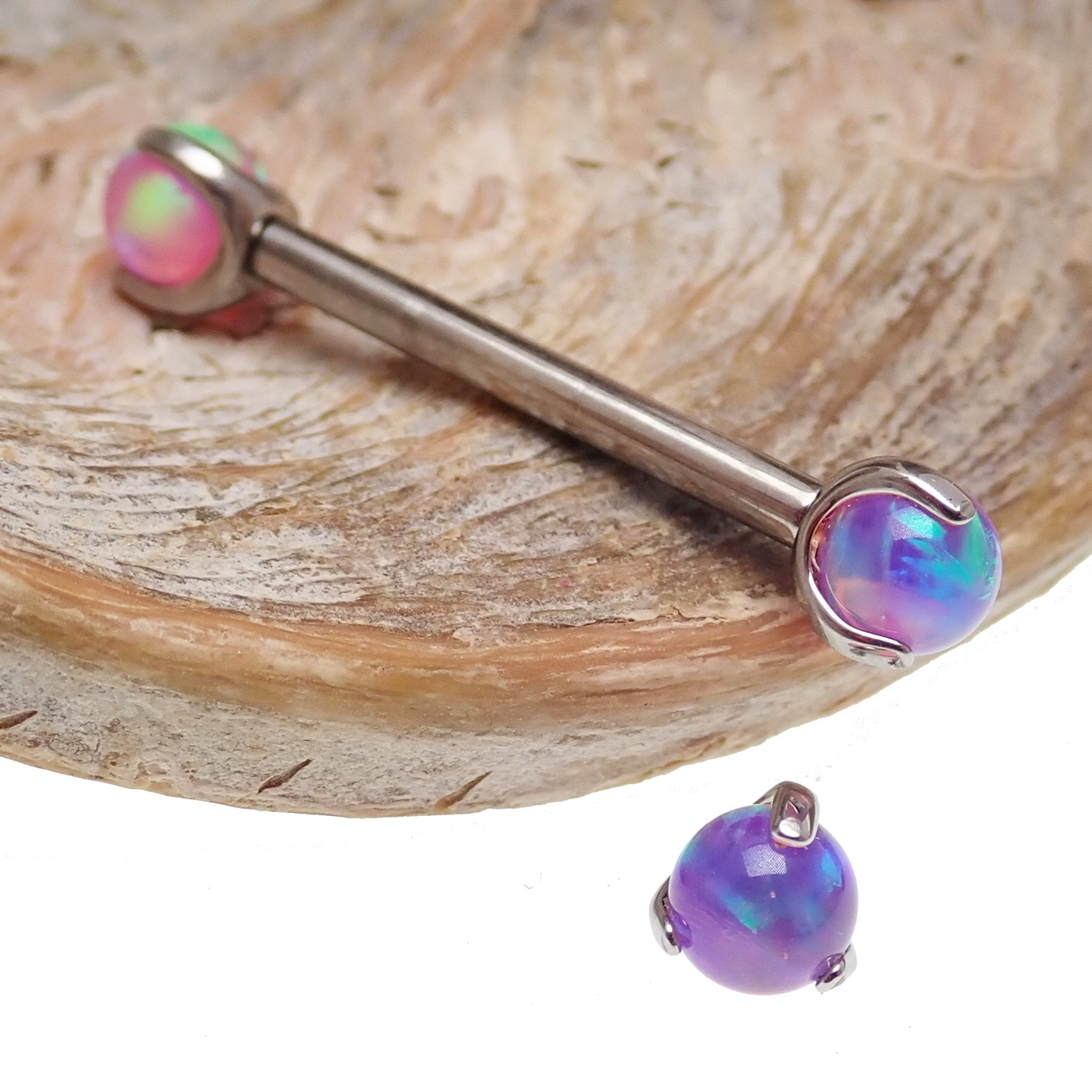 Purple Jelly Opal Nipple Jewelry - Body Clickers Body Jewelry