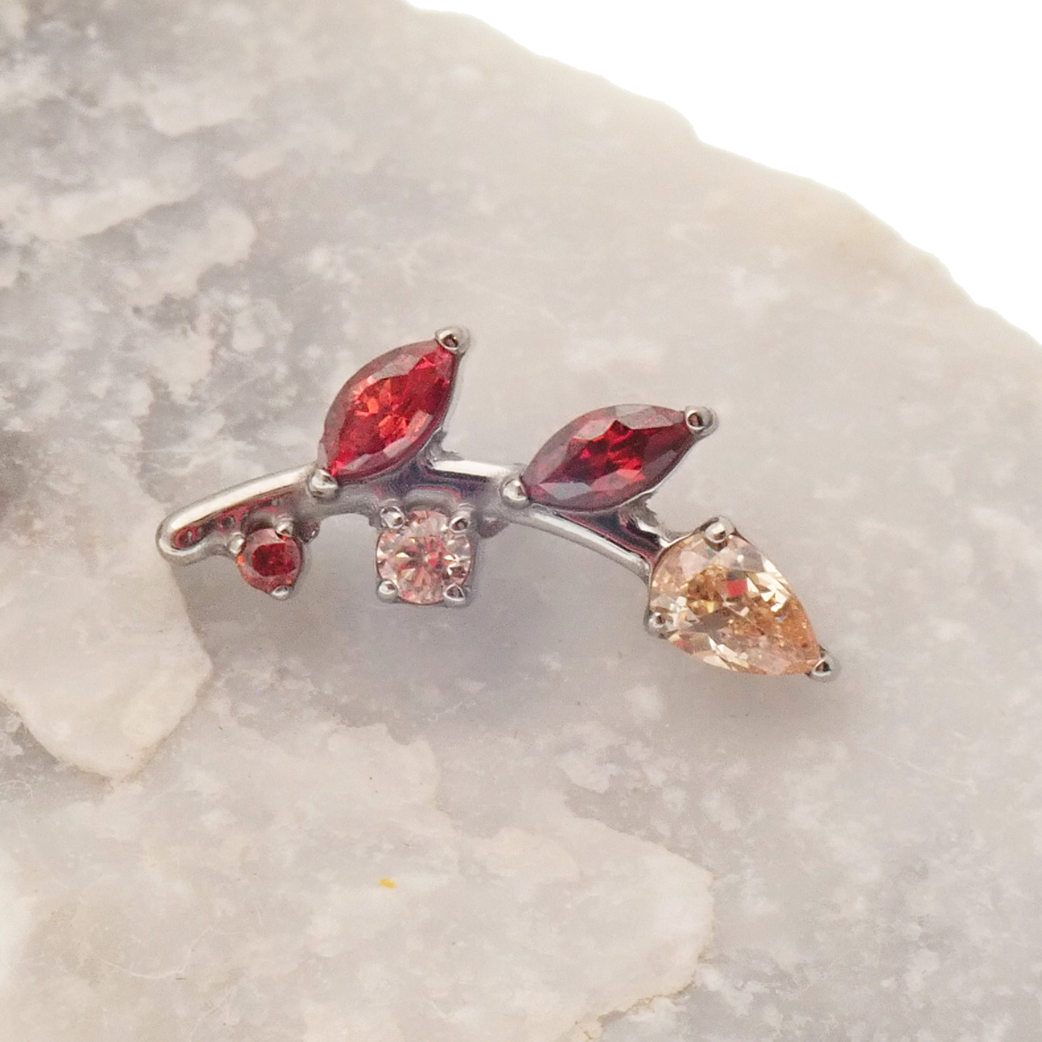 Titanium Vine CZ cartilage piercing - Body Clickers Body Jewelry