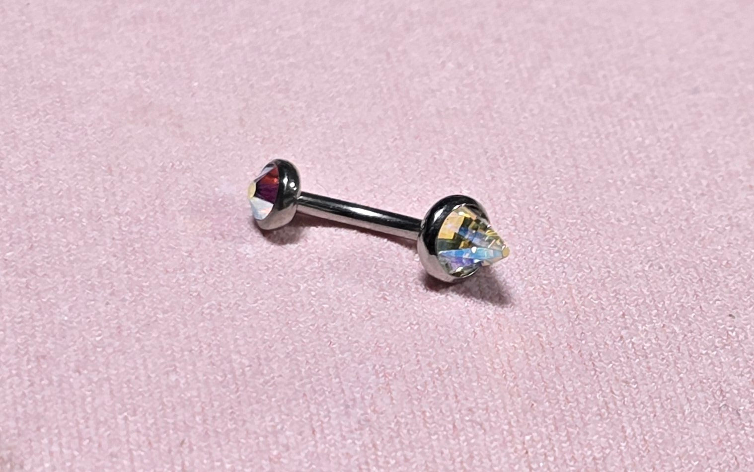 Swarovski AB Titanium Curve Bar  16g