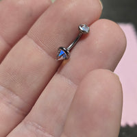Swarovski AB Titanium Curve Bar  16g