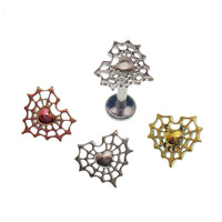 Web Heart Titanium Flatback Piercing 18g, 16g, 14g - Body Clickers Body Jewelry