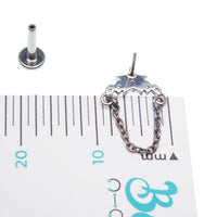 Star Opal Chain Helix Titanium Flatback Piercing - 20g, 18g, 16g, 14g - Body Clickers Body Jewelry