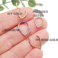 Hammered V Titanium Clicker 8mm,10mm - Body Clickers Body Jewelry