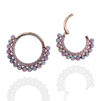 Bubblegum Opal and Pink CZ Titanium Clicker 16g - Body Clickers Body Jewelry