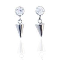 Titanium CZ and spike cone drop Earring - Body Clickers Body Jewelry
