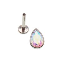 Large CZ Teardrop Flat Back 14g, 16g, 18g