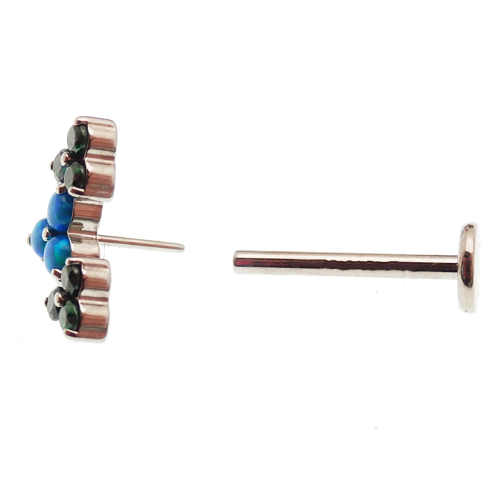 Trinity cluster threadless piercing, 20g,18g,16g,14g flatback - Body Clickers Body Jewelry