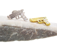 Internally Threaded Gun Titanium Flatback Piercing - Body Clickers Body Jewelry
