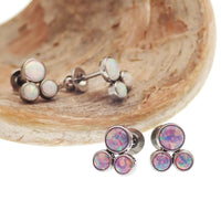 Titanium Trinity Opal Earrings